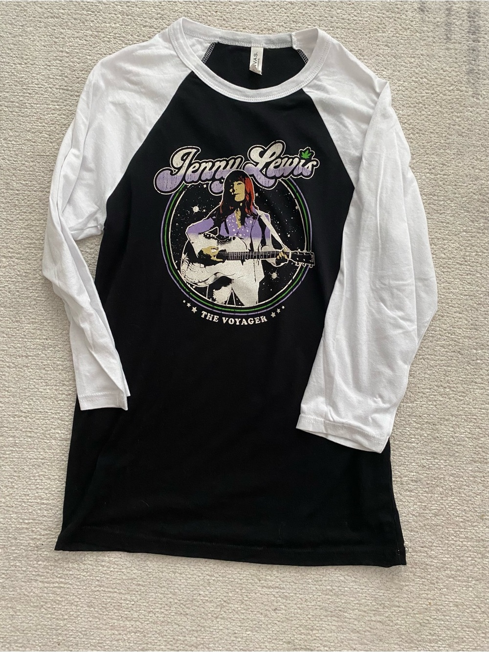 Bella Canvas Black & White Jenny Lewis 'The Voyager' Raglan Tee